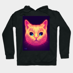 cat halloween neon Hoodie